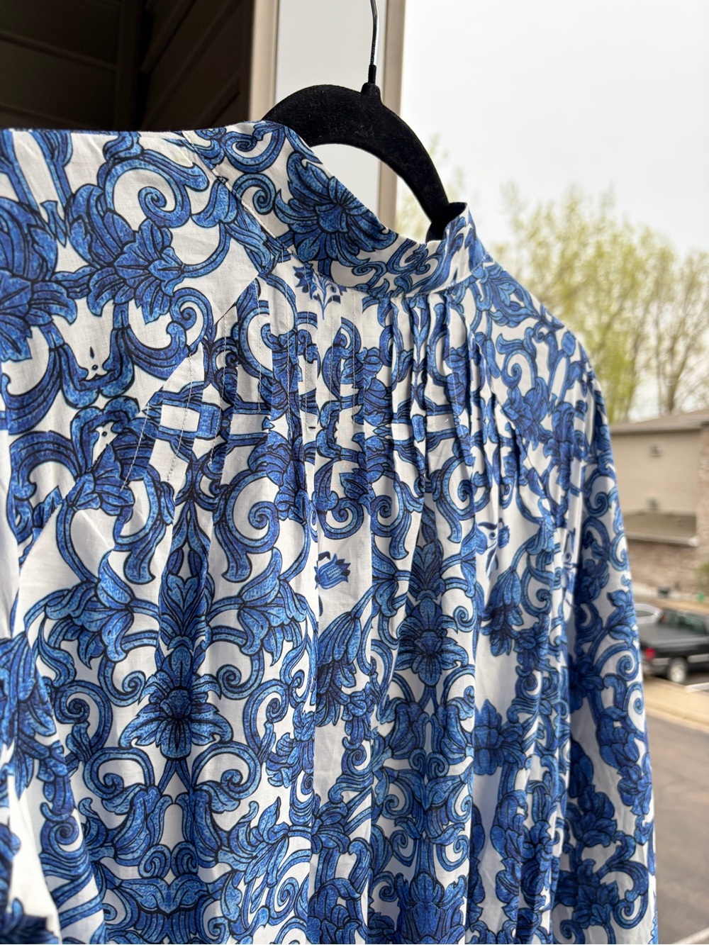 ππ«Antonio Melani Brynn BlueWhite Floral Mini Dress Belted Cotton Boho Chic Size4 - Picture 11 of 17